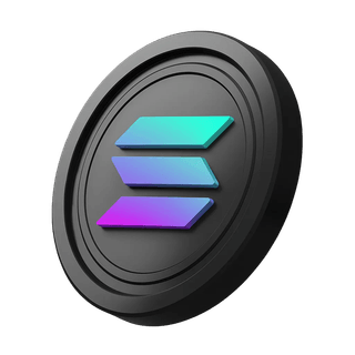 SOL coin from Solana placed along the side of the hero banner section